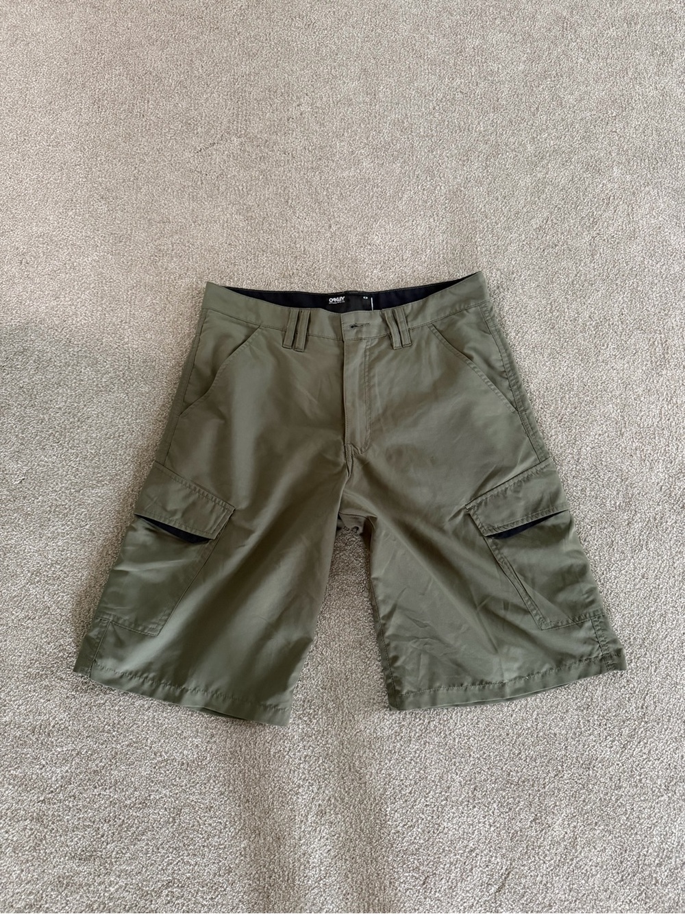 Oakley Men's Olive Green Board Shorts with Cargo Pockets